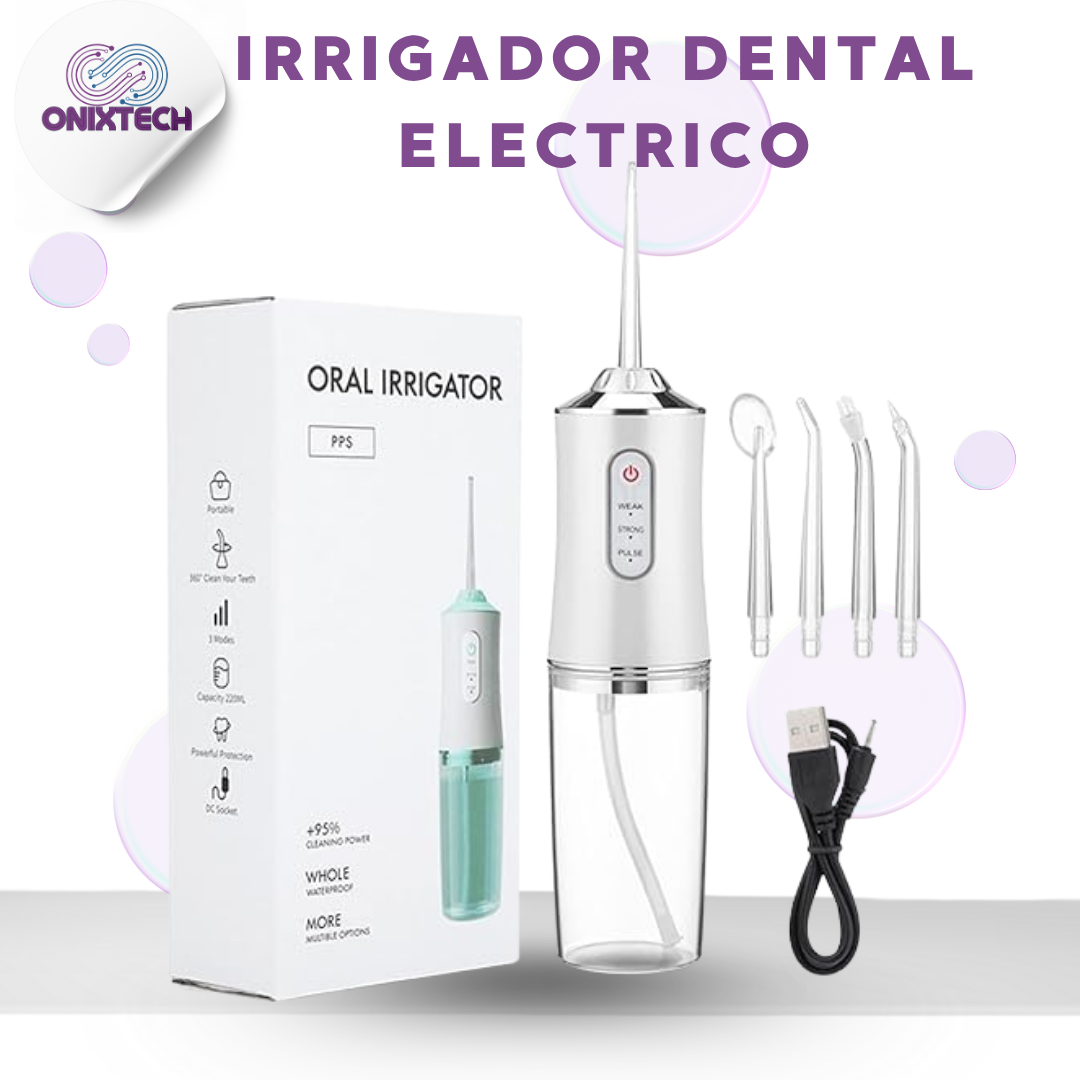 Irrigador oral portátil para limpieza profunda e higiene bucal